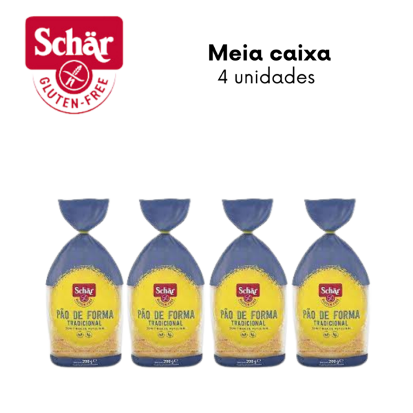 KIT Pão de forma tradicional Dr. Schar 200g - Caixa com 4 unidades