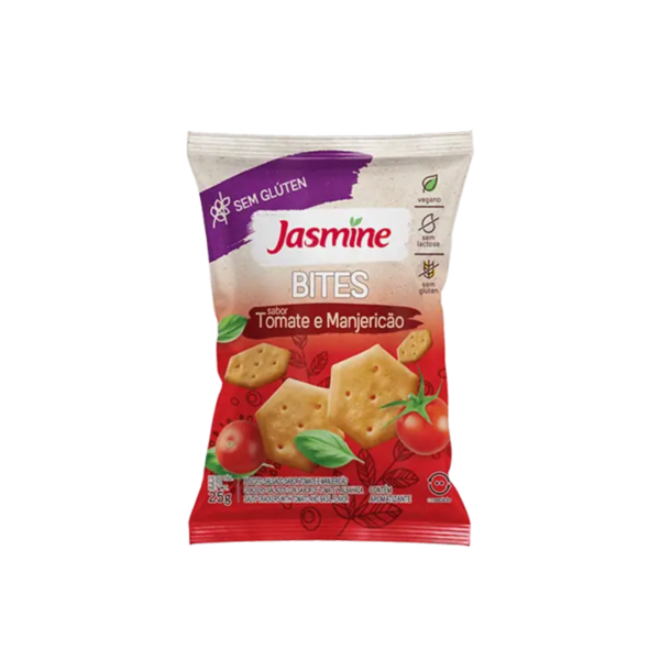 Biscoito Bites sabor tomate e manjericão Jasmine 25g