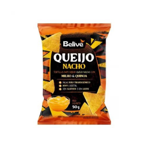 Tortilla chips sabor queijo nacho Belive 50g