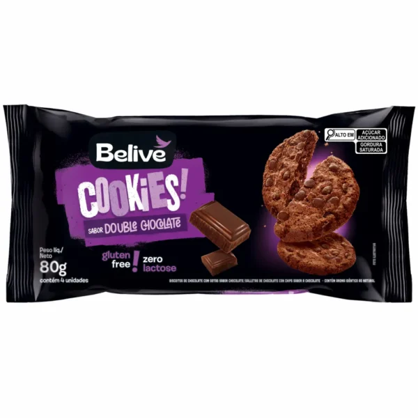 Cookies sabor double chocolate Belive 80g