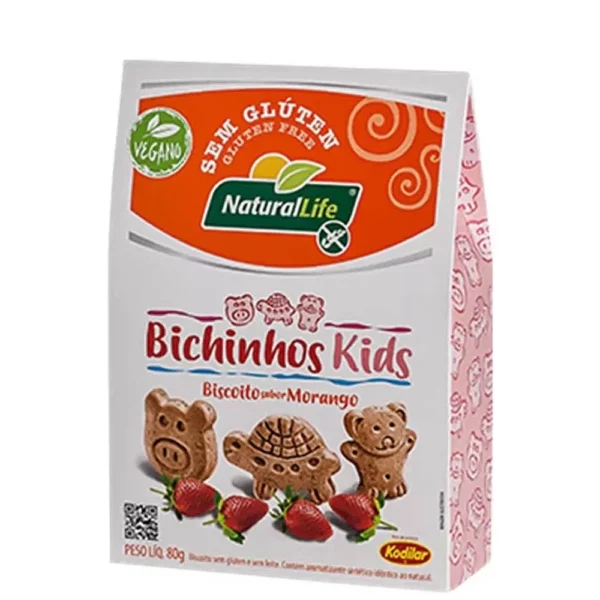 Biscoito bichinhos kids sabor morango Natural Life 80g