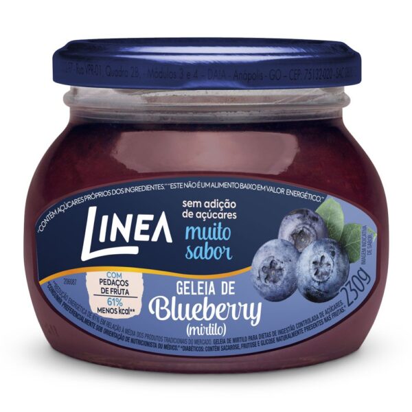 Geleia de blueberry (mirtilo) sem açúcar Linea 230g