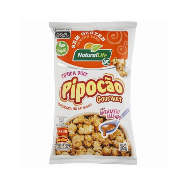 Pipoca gourmet sabor caramelo salgado Natural Life 90g