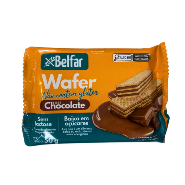 Wafer sabor chocolate Belfar Olvebra 50g