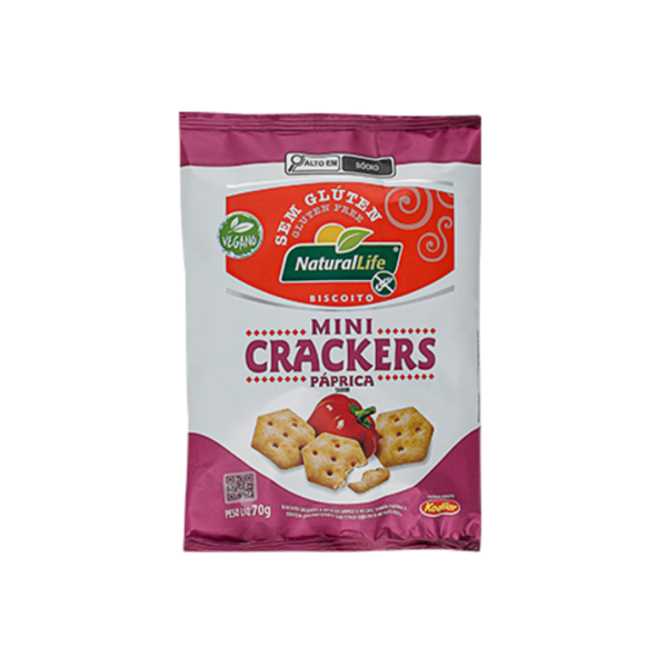 Mini crackers sabor páprica Natural Life 70g